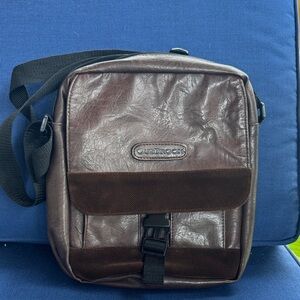 Outbrooks Dark Brown Leather Messenger Bag for Men